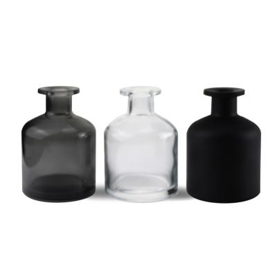 China 2021 Black Color 200ml Essential Oil Belly Reed Diffuser Glass Bottles for sale