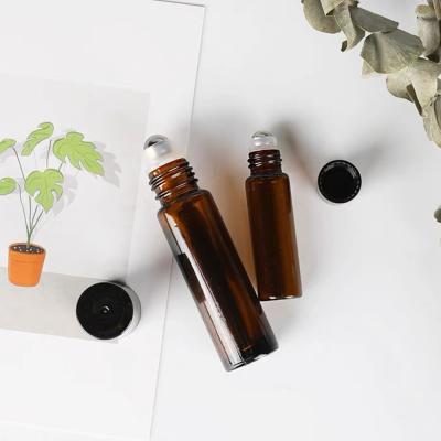 China 10ml Amber Glass Roller Bottles Bulk for filling essential oil for sale