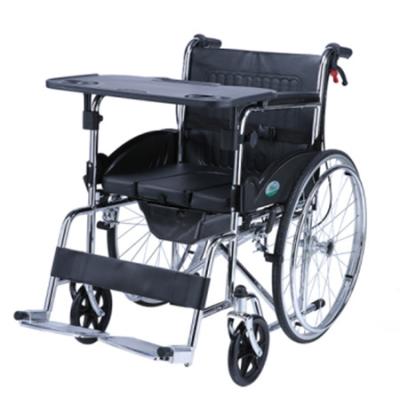 China Cadeiras de rodas médicas da movimentação portátil dobrável com bacio/mesa de jantar à venda