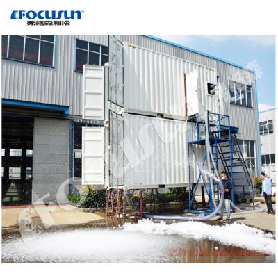 China Máquina de hielo en escamas de 20 toneladas y cámara fría en contenedores de 10 toneladas para la fabricación de hielo de nieve en venta