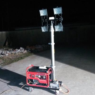 China portable mobile light tower, 4.2m pneumatic lighting mast, 2000W lamps, gasoline generator for sale