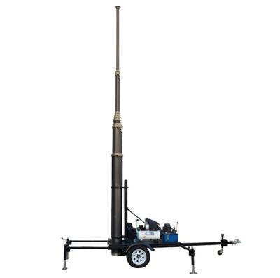 China 21m trailer mast tower system/pneumatic telescopic mast/ mobile trailer system/ telecommunication tower mast for sale