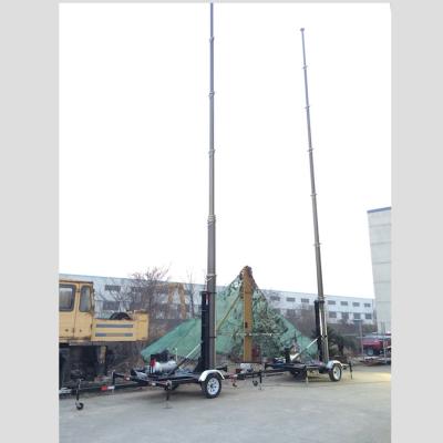 China 18m trailer mast tower system/pneumatic telescopic mast/ mobile trailer system/ telecommunication tower mast for sale