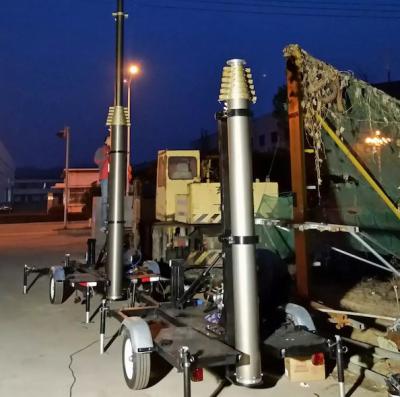 China 15m trailer mast tower system/pneumatic telescopic mast/ mobile trailer system/ telecommunication tower mast for sale