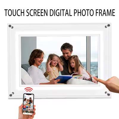 China Touch Screen 10.1 Inch Acrylic Video Digital Photo NFT Frame With Wifi 32GB for sale