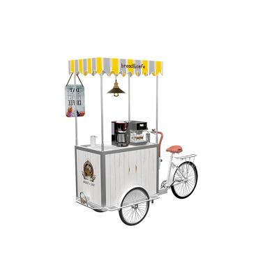 China White Coffee Bamboo Outdoor Cart Portable Accessories Coffee Cart Hotels Bicycle Australia Coffee Pancake Making Cart Trailers for sale