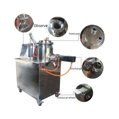 China Granulador de misturador úmido de escala de laboratório SUS304/316L Botão de parada de emergência Máquina de mistura e granulação à venda