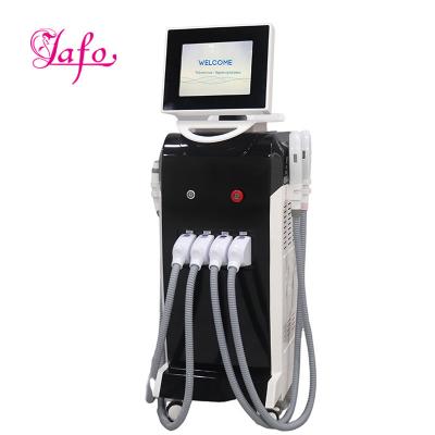 China LAFO 4 In 1 OPT + IPL+ Rf+ Nd YAG Permanent hair removal laser Tattoo Removal Skin Rejuvenation beauty machine 4 handles for sale