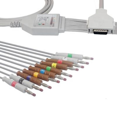 China 1K Ohms Resistance EKG Cable Compatible with Fukuda Denshi FX101 FX102F FX-7202 FX-7402 for sale
