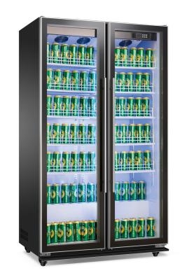 China 2 Doors Beverage Merchandiser Cooler 5 Shelves Electric Upright Wine Refrigerator for sale