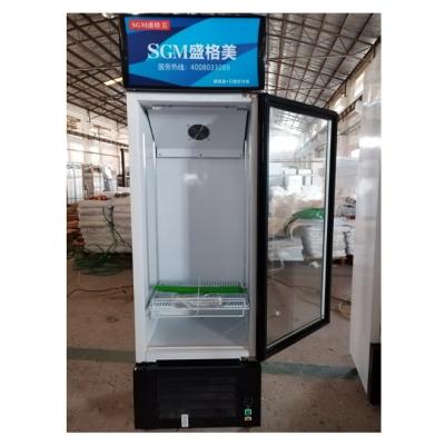 China Swing de una sola puerta bebida fría nevera vertical bebida comercial congelador vertical en venta