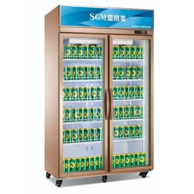 China Refrigerador de pantalla vertical con puerta de vidrio para supermercados comerciales en venta