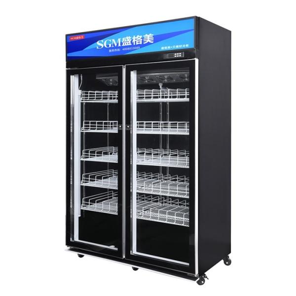 Quality Large 998L Upright Glass Door Chiller Retail Beverage Refrigerator Showcase for sale