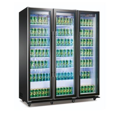 China 1680L Beverage Display Cooler Fridge Automatic Swing Door Glass for sale