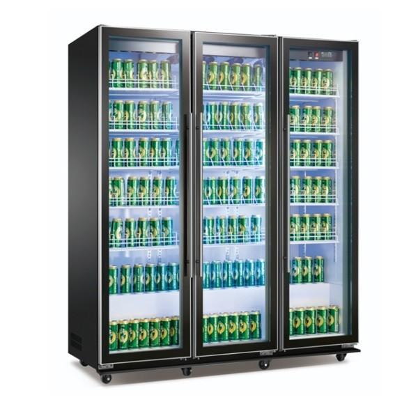 Quality 1680L Beverage Display Cooler Fridge Automatic Swing Door Glass for sale