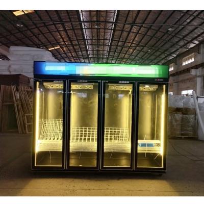 China 2140L Drinks Beverage Display Cooler Custom Swing Door with Tricolour Light for sale