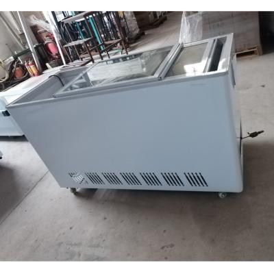 China Food Island Display Chiller Showcase Commercial Fridge Freezer for sale