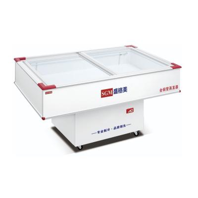 China mercado Frutos del mar refrigerados Display Cooler comercial Placa galvanizada en venta
