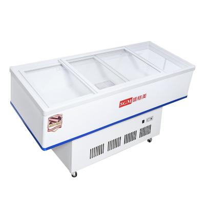China Refrigerated Seafood Display Cooler Case Fish Meat Display Freezer 295L for sale
