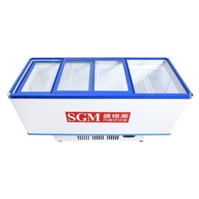 China Digital Refrigerated Seafood Display Case Cabinet Galvanized Plate for sale