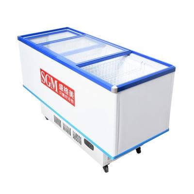 China Commercial Seafood Chiller Sliding Door Fresh Fish Display Chiller for sale