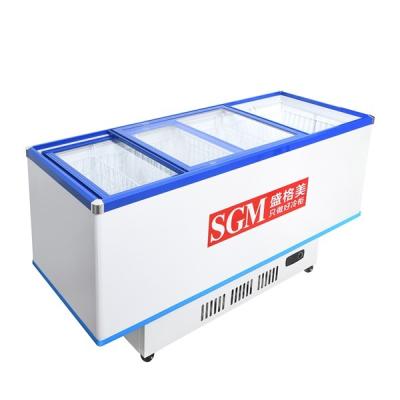 China Supermarkets Seafood Refrigerator Displaying Frozen Fish Freezer for sale