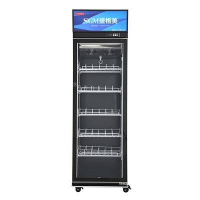 China Showcase Single Door Upright Cooler Chiller 5 Layers Adjustable Wire Shelves for sale