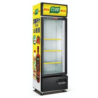China Bars Beverage Single Door Upright Cooler Refrigerator Commercial Direct Cooling for sale
