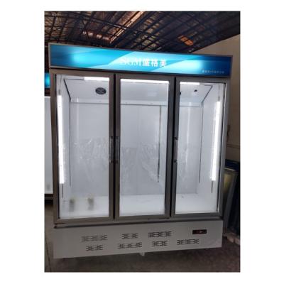 China Bebidas Puerta de vidrio vertical Refrigerador nevera Congelador Display Estantes ajustables en venta