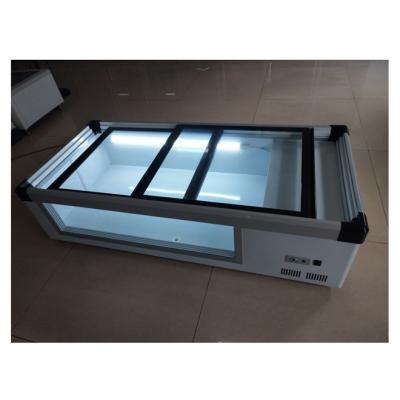 Chine Affichage sur le comptoir à 50 Hz Rétrécissement du refroidisseur Tableau haut congélateur Porte en verre à vendre