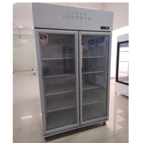 Quality Customized Upright Display Refrigerator Five Layers Storing Vertical Fridge Glass Door for sale
