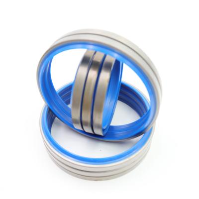 China Sello DKBI del limpiador del cilindro hidráulico del hierro 30Mpa de la PU con color azul en venta