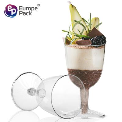 China Hot selling 5oz transparent disposable goblet plastic cocktail cups for sale