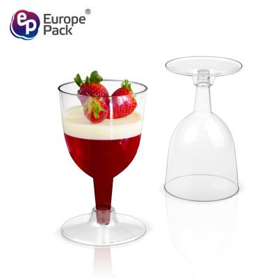 China Champagne Flutes 6oz Clear Hard Plastic Disposable Glasses Cocktail /Ice Cream /Juice/ Mousse Cups for sale