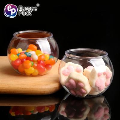 China Round ball shape plastic cup dessert pudding,wholesale disposable clear plastic mini dessert cups for sale