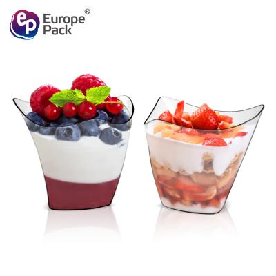China Food grade plastic clear dessert beverage square cup with good factory price for sale