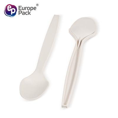 China Europe-Pack factory direct biodegradable corn starch 5 inch dessert spoon for sale