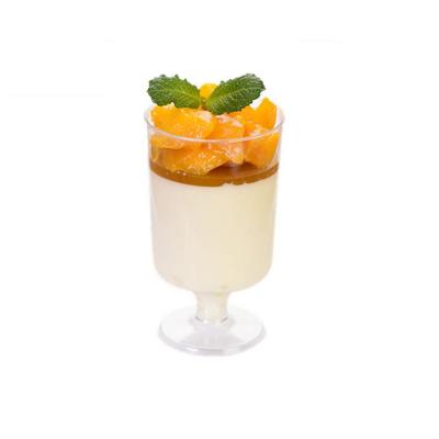 China Wholesale Clear Disposable Long Stem Dessert Pudding Wine Glass,Plastic Champagne Flute Cups for sale
