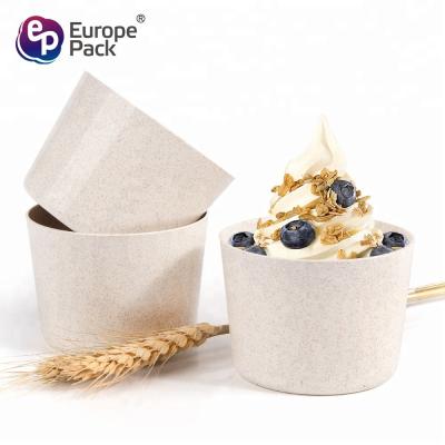 China Eco Friendly Biodegradable New Material Wheat Straw Plastic Dessert Cup for sale