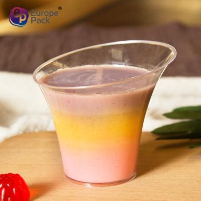 China Small special design clear 135ml ps plastic dessert cups for wholesale for sale