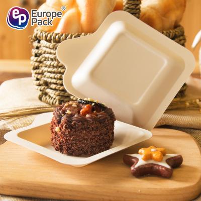 China Eco friendly biodegradable tableware cheap disposable square cake dishes plates for sale