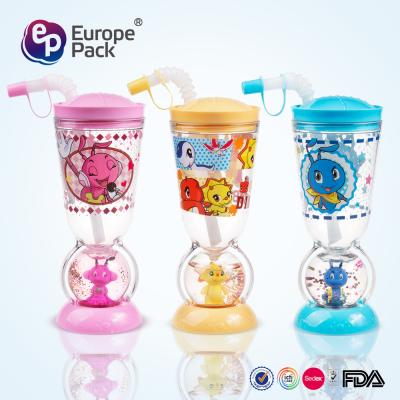 China Cartoon Chirdren drinking cup with straw for sale