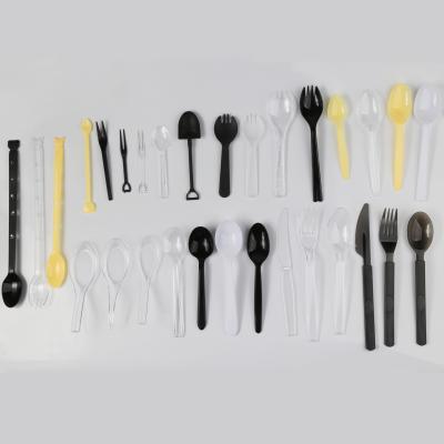 China OEM pp/ps/pla plastic flatware cutlery sets ,disposable flight plastic spoon fork and knife wholesales color size custom for sale