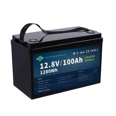 China IP65 resistente à água LiFePO4 Bateria solar 12.8V 100Ah Recarregável Lítio Ferro Fosfato à venda