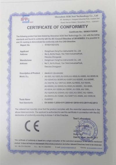 CE Certification - Guangdong Hongtuo Instrument Technology Co,Ltd