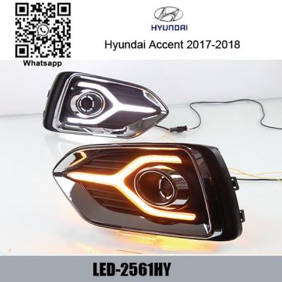 China Hyundai Accent 17-18 Car DRL LED Daytime driving turn signal Fog Lights for sale