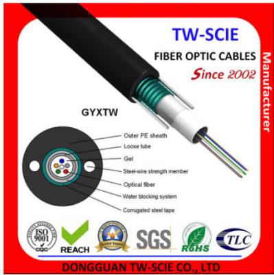 Chine câble optique aérien de fibre de 4f 50/125Mm GYXTW avec la structure blindée de lumière d'Unitube à vendre
