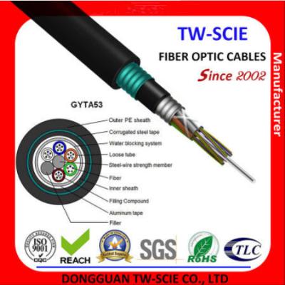 China 36 Cores ofc Armoured Cable Direct Burial Loose Tube Fiber Optic Cable GYTA53 PBT Outer Sheath Highly Durable for sale