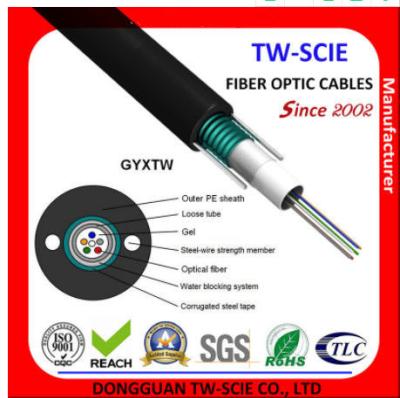 China Cable de fribra óptica flojo GYXTW del tubo del solo modo de G652D para la antena al aire libre en venta