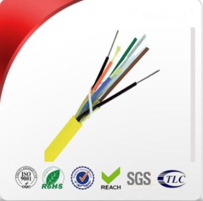 China Multi Tight Buffered Fiber Optic Indoor Cable FRP Central Strength Member Design for sale